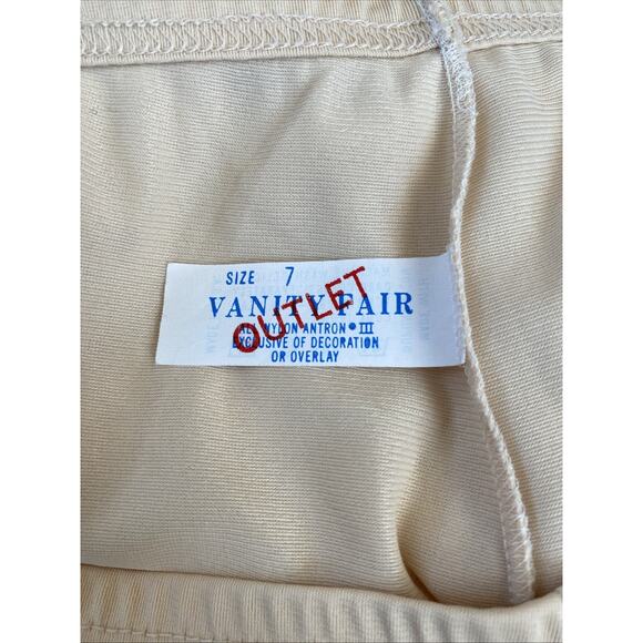 Vintage Vanity Fair Size 7 Long Half Slip Pettipant Shorts Bloomer Ivory Lace - Picture 2 of 8